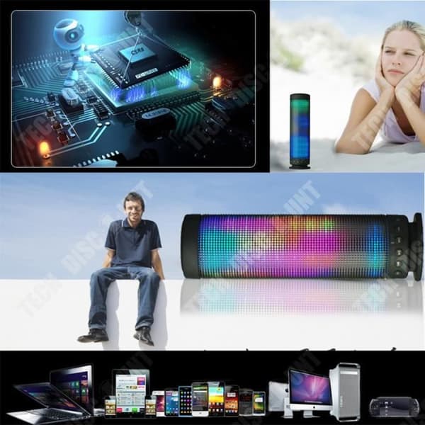 TD® Högtalare hög effekt musik Bluetooth mobiltelefon dator led ljus transportabel färgglad högtalare enhet