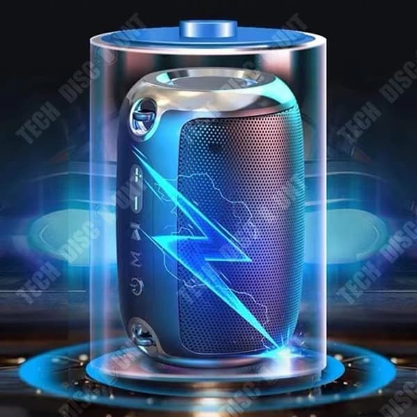 TD® Bärbart bluetooth ljud kreativt kort trådlös utomhus subwoofer billjud liten stålkanon bluetooth högtalare svart