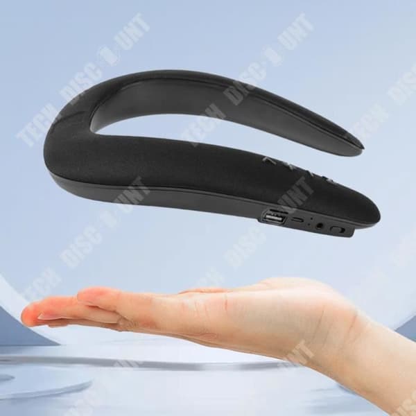 TD® Smart trådlös Bluetooth-högtalare, hängande hals, 3D-stereo, spel, samtal, underhållning, bärbar, svart