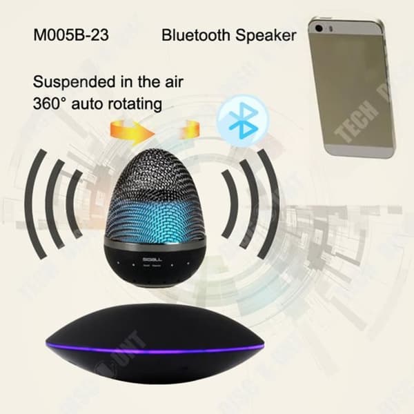 Bluetooth-högtalare - TD - Magnetisk svävning - Svart - Glasfiber - LED