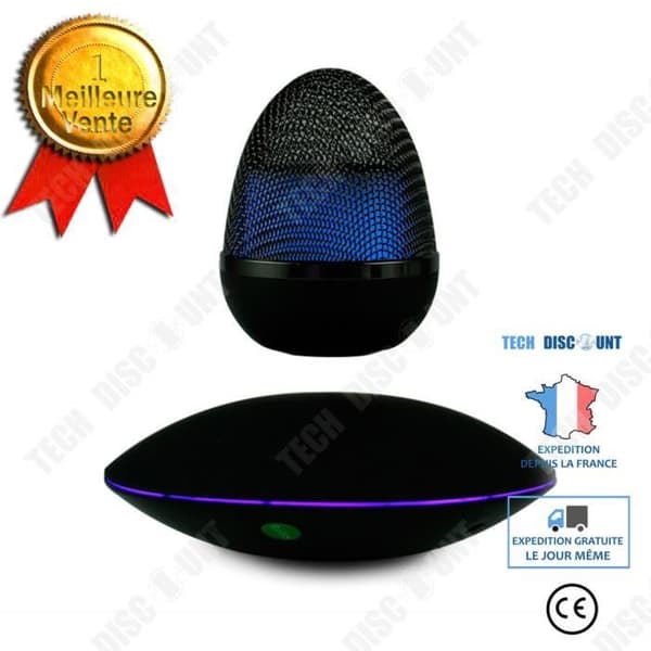 Bluetooth-högtalare - TD - Magnetisk svävning - Svart - Glasfiber - LED
