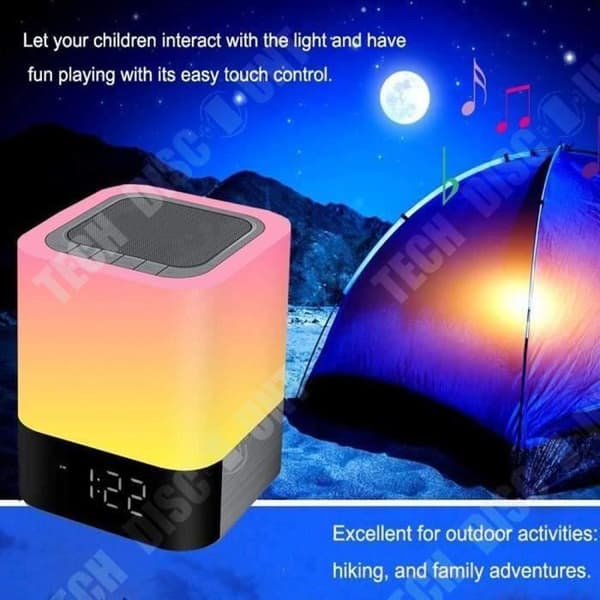 TD® Multifunktions kreativ ljud-bluetooth-belysning med display väckarklocka mobil power bluetooth-högtalare