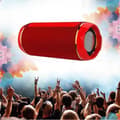 Miniatyrbild 3 av 4: Dubbelhögtalare subwoofer stereopipa ljud vattentät liten högtalare trådlös bluetooth högtalare röd