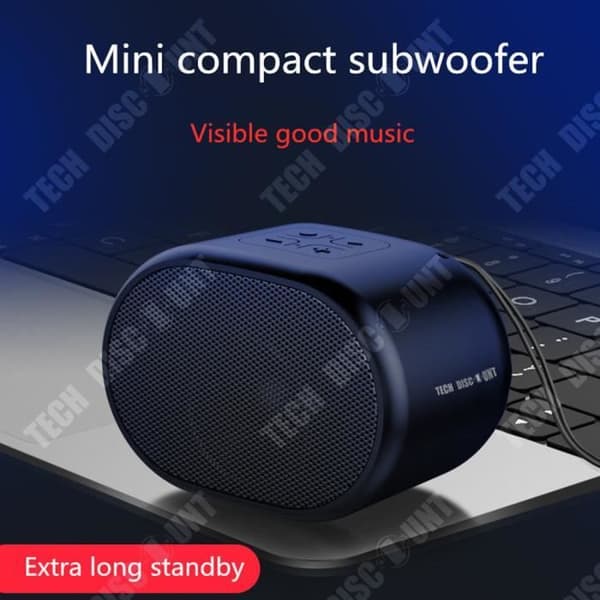 TD® Mini Bärbar trådlös Bluetooth-högtalare med TF-kort/Mini Bluetooth-högtalare Svart/Bra Bluetooth-kompatibilitet
