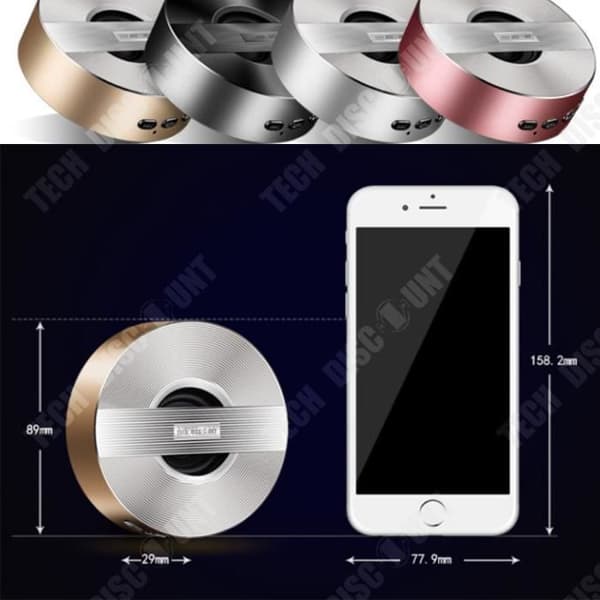 TD® Trådlös Bluetooth-högtalare Bärbar Högtalare Stereotelefon Bil Subwoofer Handsfree Ergonomisk Kompakt Design Svart