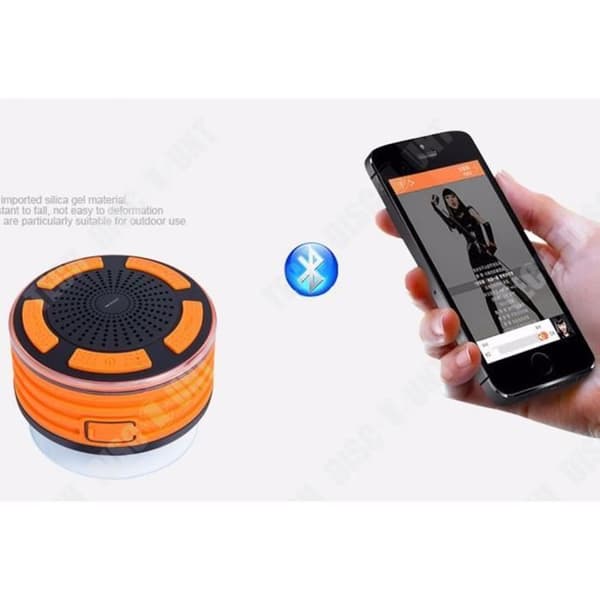 TD™ Bluetooth-högtalare + telefonhållare 2 i 1 vattentät utomhus bilstereo bärbar sugkoppsradio med ljus