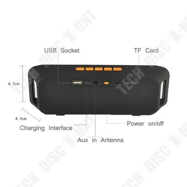 TD® bärbar bluetooth-högtalare ljud musik sång telefonsamtal FM-radio dator 8 timmar batteritid hög 1800