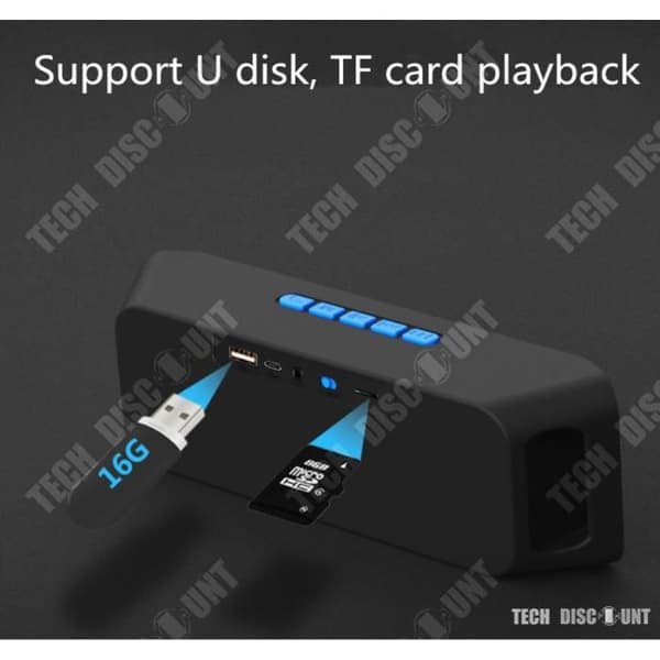 TD® 800 mAh Bluetooth-högtalare stöder TF-kort och U-skiva Lätt att bära