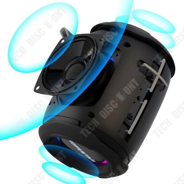 TD® Mini Bluetooth högtalare 2400mAh LED-ljusupplyst Vattentålig design Stöd för kortläsning T