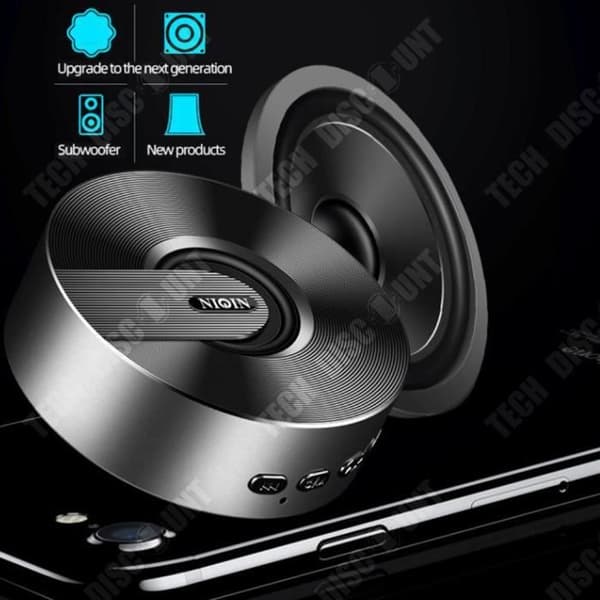 TD® Bluetooth-högtalare Röstmeddelande Bluetooth-anslutning Effektivt avstånd 10m Kraftfull högtalare Bärbar Extern metall