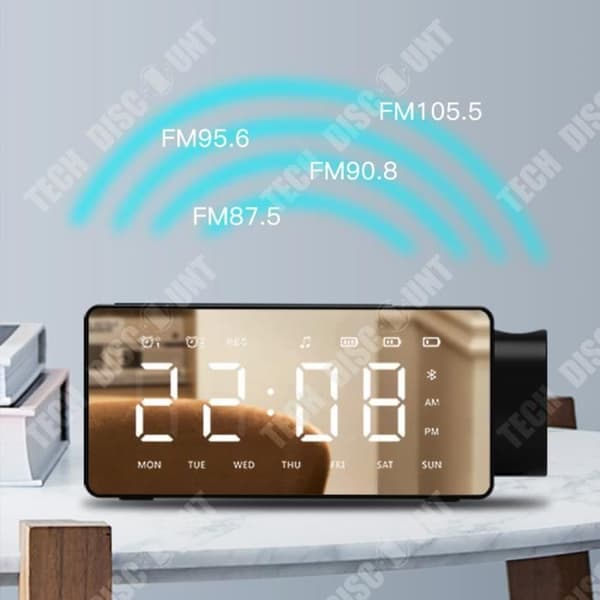 TD® projektionsklocka bluetooth-högtalare typ smart hem audio plug-in-kort högupplöst display svart