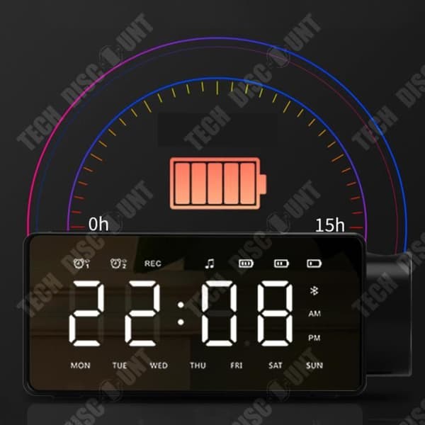 TD® projektionsklocka bluetooth-högtalare typ smart hem audio plug-in-kort högupplöst display svart