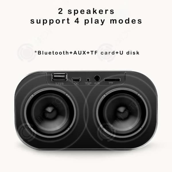 I® S2 trådlös Bluetooth-ljudkortsinsats U-skiva med väckarklocka radiotermometer utomhusdisplay universal guld