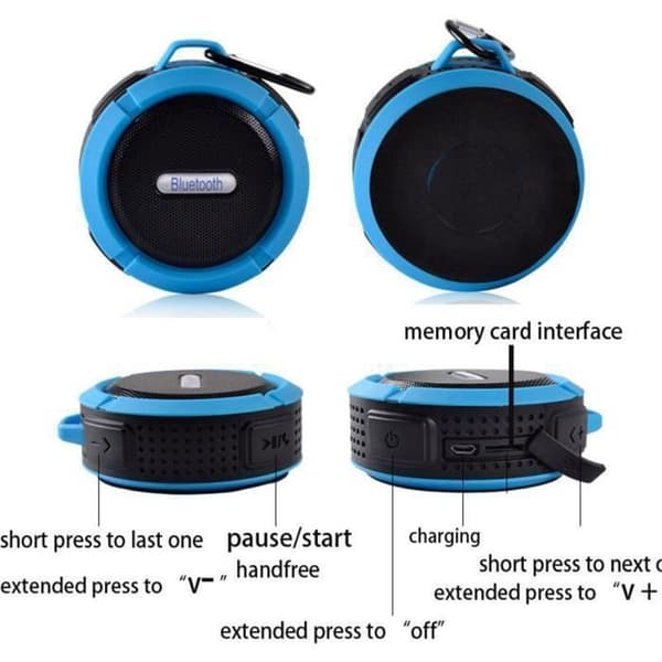 Vattentät trådlös Bluetooth-högtalare - HIGH-TECH &amp; WELLBEING - C6 - 5W - Blå - Handsfree-funktion