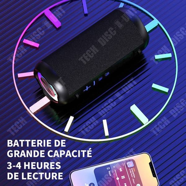TD Bluetooth-högtalare Bärbar trådlös högtalare med Bluetooth 5.0-teknik IPX6 vattentät högtalare hifi-ljud RGB-belysning