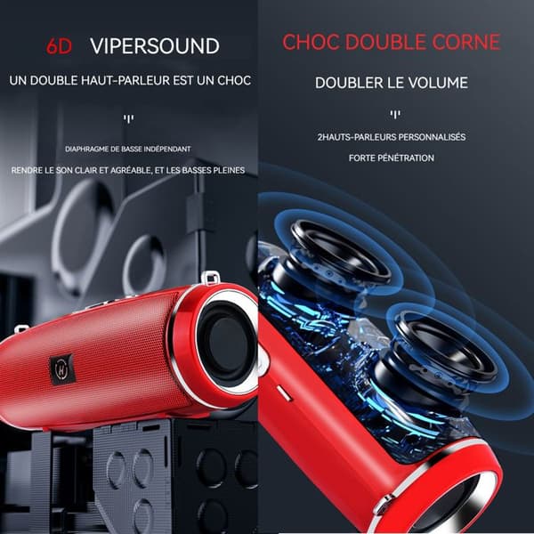 Mini Bluetooth-högtalare - INN - Röd - Bluetooth 5.0 - Stereo - Bärbar