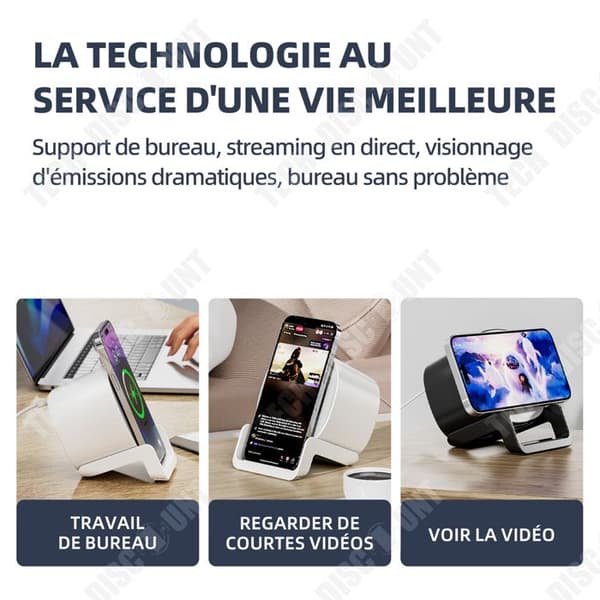 TD 4 i 1 bluetooth högtalare 15W Bluetooth5.0 vattentät högtalare Bärbar bluetooth högtalare vattentät bluetooth ansluten högtalare vit