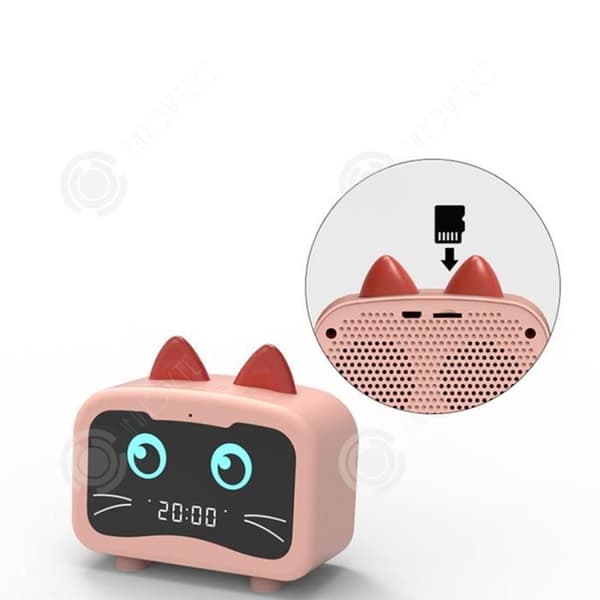 INN® Pink Kitten Smart trådlös Bluetooth-högtalare med väckarklocka Minihögtalare Bärbar dator Subwoofer Högtalare