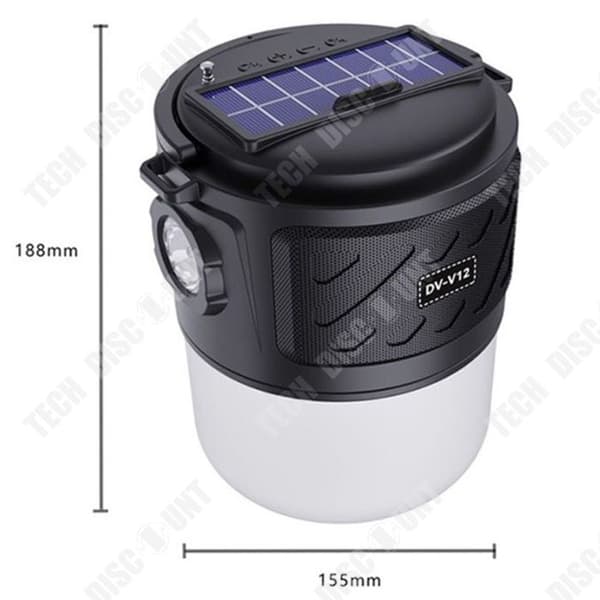 TD Outdoor Portable Creative trådlös högtalare LED-belysning Creative Small Speaker Camping Solar Light 95db