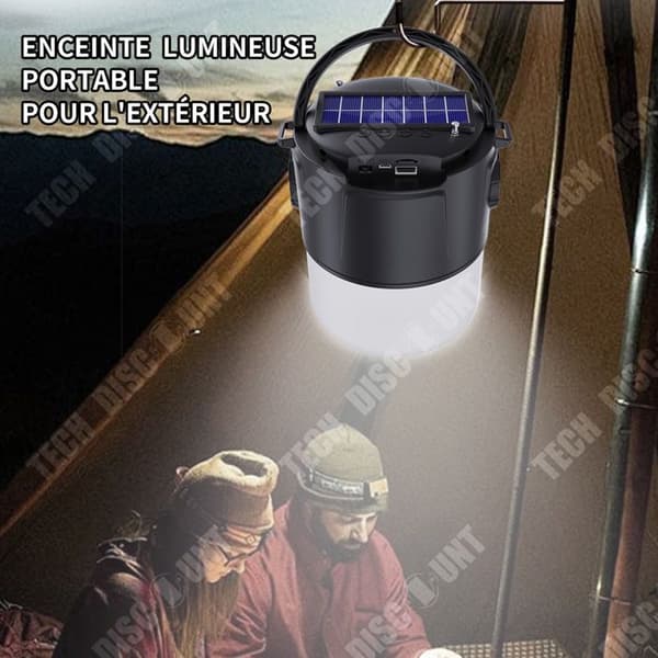 TD Outdoor Portable Creative trådlös högtalare LED-belysning Creative Small Speaker Camping Solar Light 95db