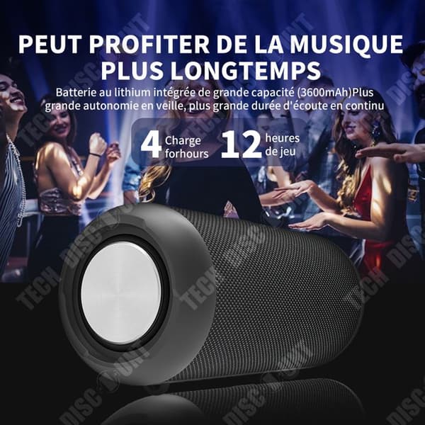 TD Bluetooth-högtalare Trådlös Bluetooth 5.0-högtalare 20W Vattentät Utomhus Bärbar Subwoofer Sport Hifi Stereoljud 3600mAh