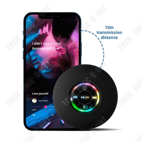 TD® Bluetooth-högtalare Badrum vattentät bluetooth-högtalare med sugkopp mini trådlös bärbar litet ljud utomhus
