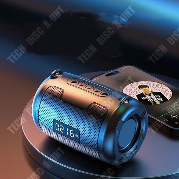 TD® Bluetooth-högtalare Bärbar utomhussubwoofer Liten stålkanonväckarklocka Högljudssubwoofer