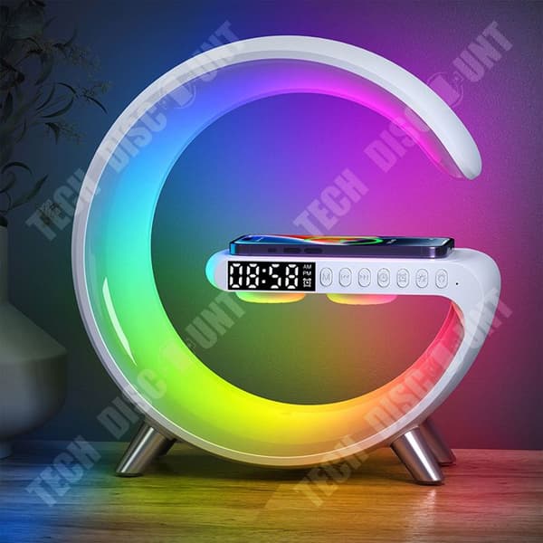 TD® trådlösa Bluetooth-högtalare Ambient Lights Nattljus med trådlös laddningstimer Trådlösa Bluetooth-högtalare