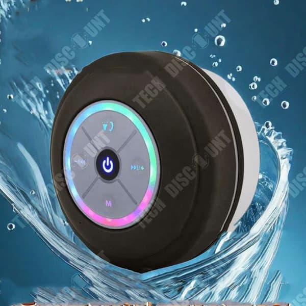 TD® Bluetooth-högtalare LED-ljus sucker trådlös badrumshögtalare vattentät utomhus portabel plug-in ljud subwoofe