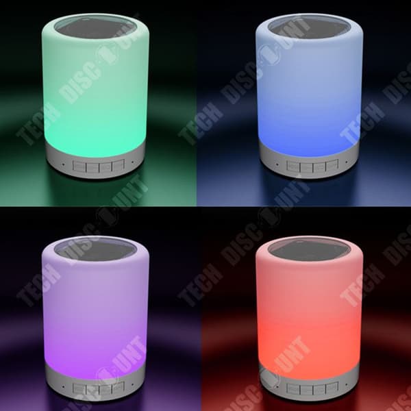 TD® Audio Bluetooth Nattlampa 7 färger LED-skärm Nattlampa vid sängbord Utomhuscampinghögtalare Bluetooth-högtalare