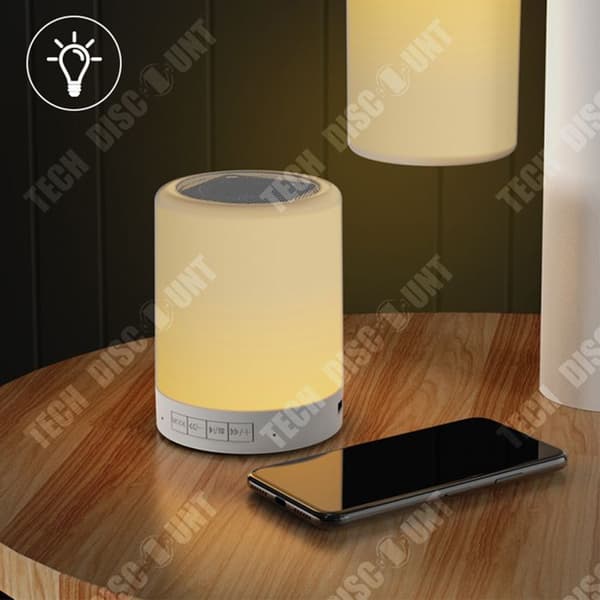 TD® Audio Bluetooth Nattlampa 7 färger LED-skärm Nattlampa vid sängbord Utomhuscampinghögtalare Bluetooth-högtalare