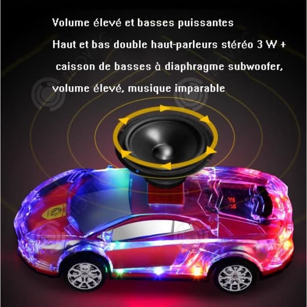 INN Colorful Luminous Sports Car 3D Surround Hög ljudkvalitet USB Plug-in Trådlös Bärbar Liten Färgglad Högtalare
