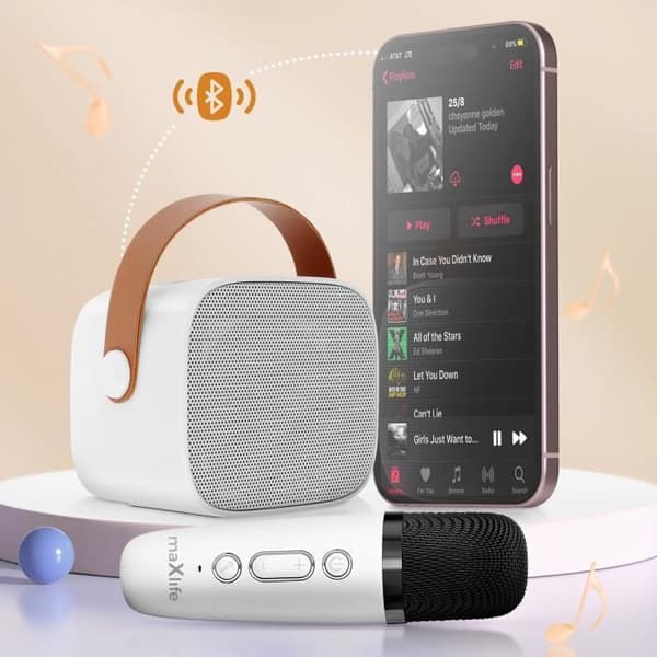 Bluetooth-högtalare med mikrofon Bärbar 5 timmars batteritid Maxlife Vit