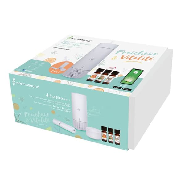 Coffert Fräschör och Vitalitet Bluetooth-högtalare Lantao med Aromatisk Luftfuktare Vit