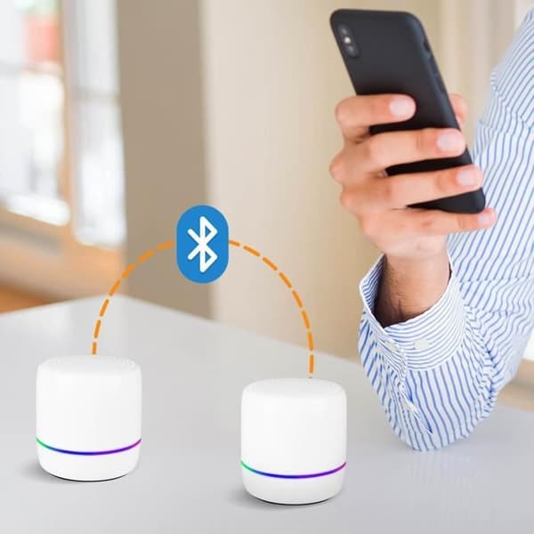 Trådlös högtalare Extra-basljud 5W Flerfärgad LED 4H Autonomy Akashi Vit