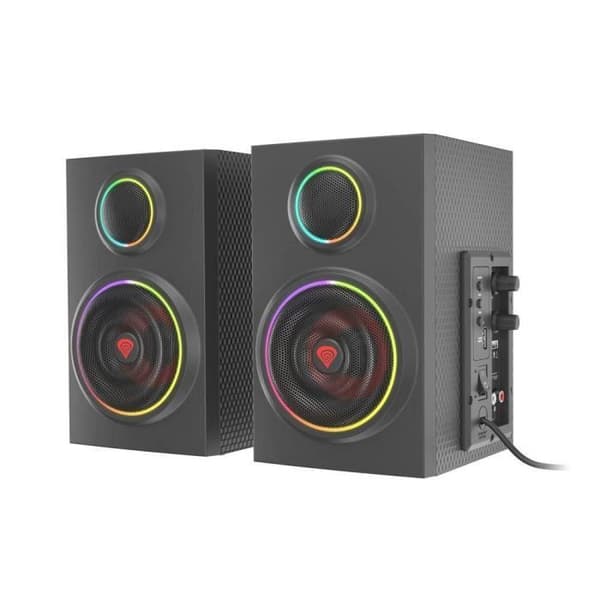 Genesis HELIUM 300BT ARGB PC-högtalare - Genesis - Svart - Trä - Bluetooth - 24 W - 2 kanaler