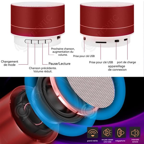 INN Liten Bluetooth-högtalare Stark batteritid Chockerande stereoljudeffekt Subwoofer-högtalare