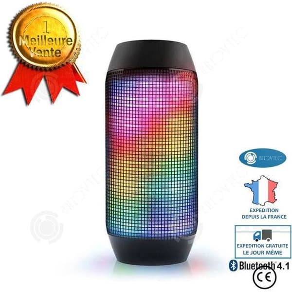 INN® Pulse Portable LED-ljus Bluetooth-högtalare SD-kortdesign Trådlös Kraftfull inomhus Nomadic Light - Svart