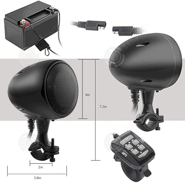 INN Motorcykels högtalare bluetooth 2PCS 4 tum stereo dubbelkanals ljudsystem motorcykel högtalare motorcykel ljud
