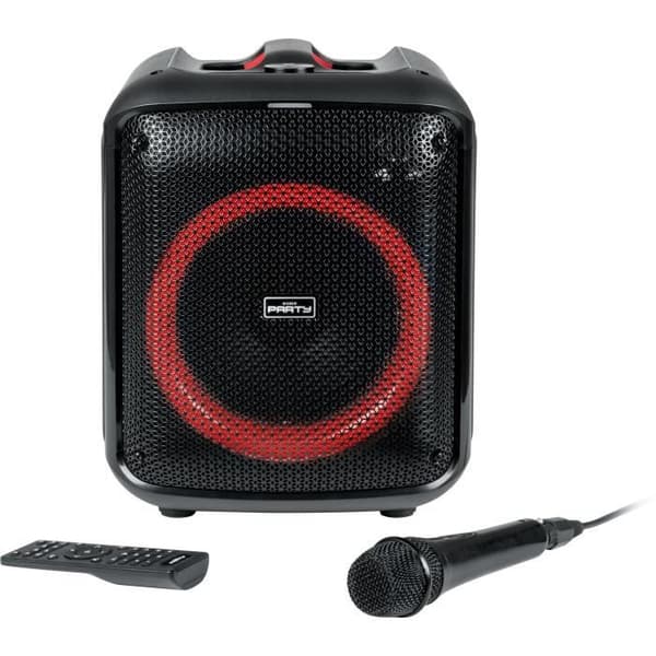 BIGBEN PARTYBTHPMAX - Trådlös ljushögtalare - Bluetooth 5.3 - 200W - USB, SD, Aux-In - Trådbunden mikrofon (perfekt karaoke) Svart