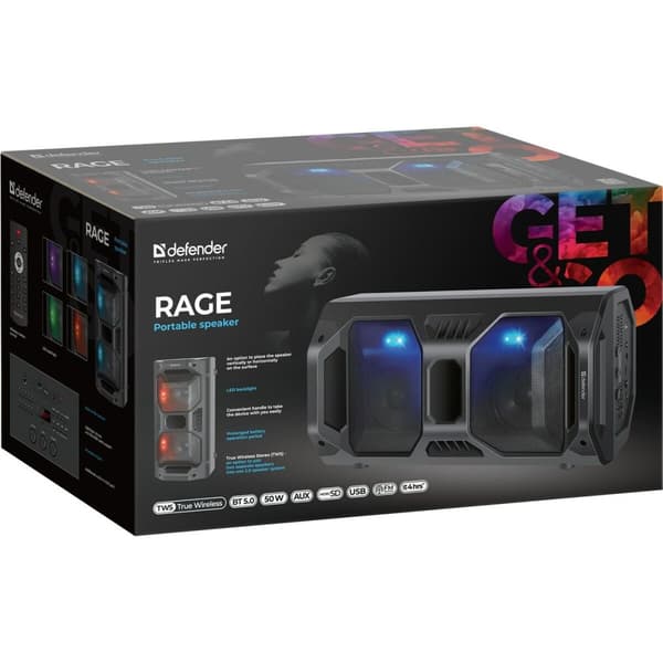 Bärbar Bluetooth Högtalare Defender 65109 Svart 50 W