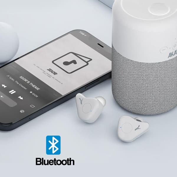 Kit Audio 2 i 1 Bluetooth-högtalare 5W och trådlösa hörlurar Micro Akashi Vit