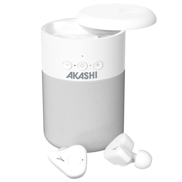 Kit Audio 2 i 1 Bluetooth-högtalare 5W och trådlösa hörlurar Micro Akashi Vit