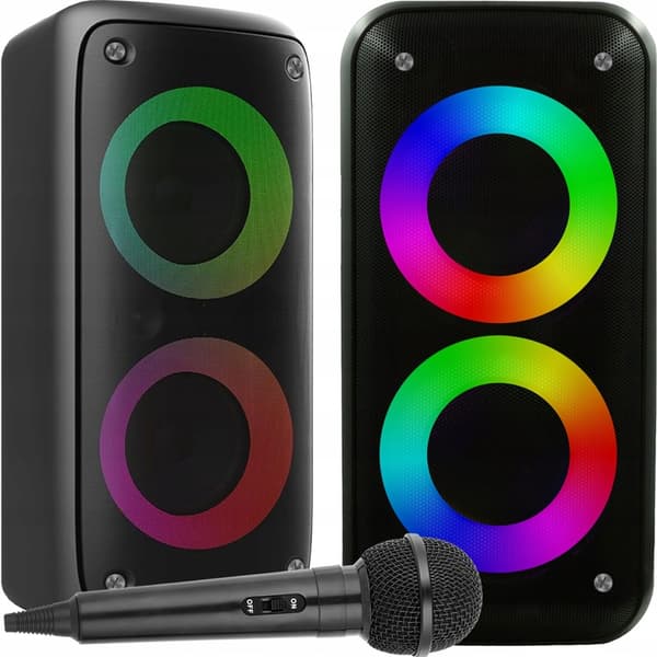 LANGATON BLUETOOTH-KAIUTIN XXL-PILAARIJUHLAKARAOKE BOOMBOX-MIKROFONI