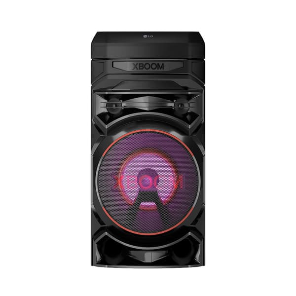 LG XBOOM RNC5, jossa on 300 W:n lähtöteho ja langaton äänenjako