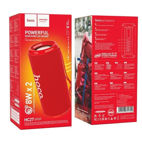 Kannettavat Bluetooth-kaiuttimet Hoco HC27 Punainen 16 W