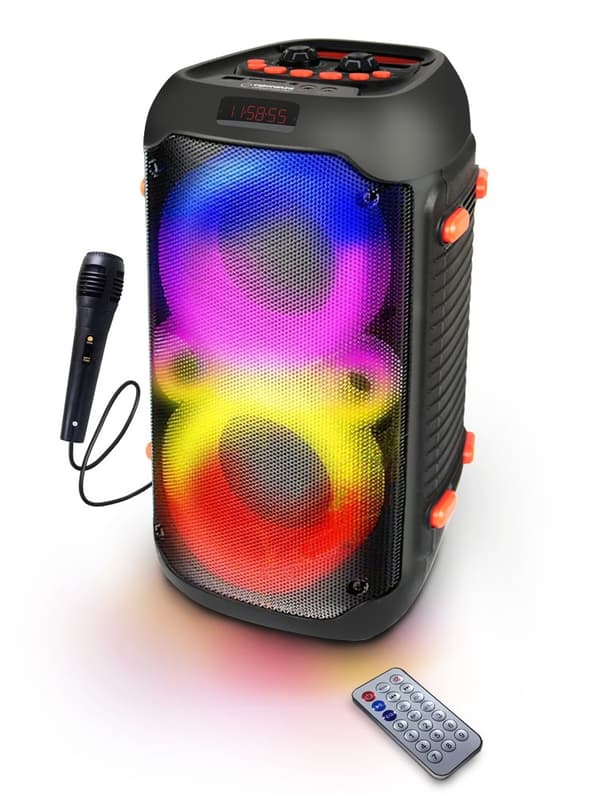 Esperanza EP156 BT FM LED RGB KARAOKE Højttaler Sort 20W