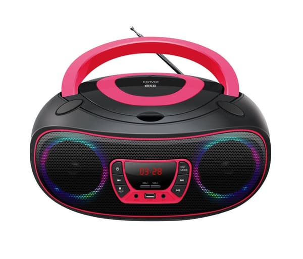 Denver TCL-212BT PINK CD-spelare Bärbar CD-spelare Svart, Rosa