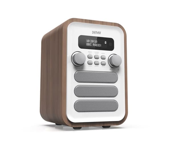 Denver DAB-48WHITE Personlig Digital Vit, Trä