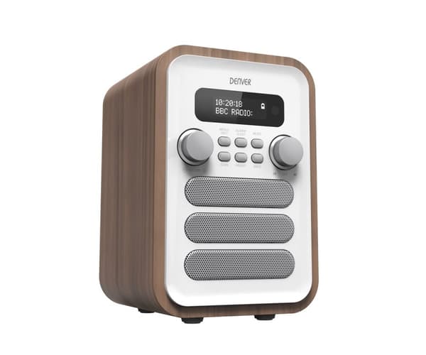 Denver DAB-48WHITE Personlig Digital Vit, Trä